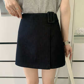 早春韩系高腰遮胯显瘦气质半身裙休闲简约百搭通勤A字西装包臀裙