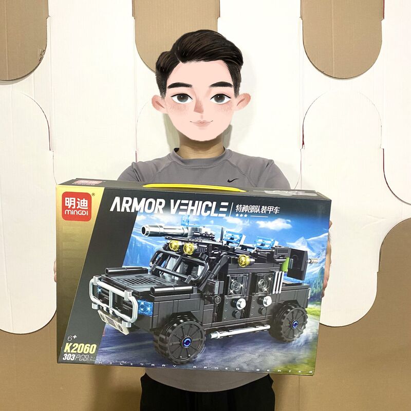 Boys' Gift Boxes Military Theme Puzzle Assembled Small Particle Building Blocks Model Children's Toys Institutional Enrollment Gifts