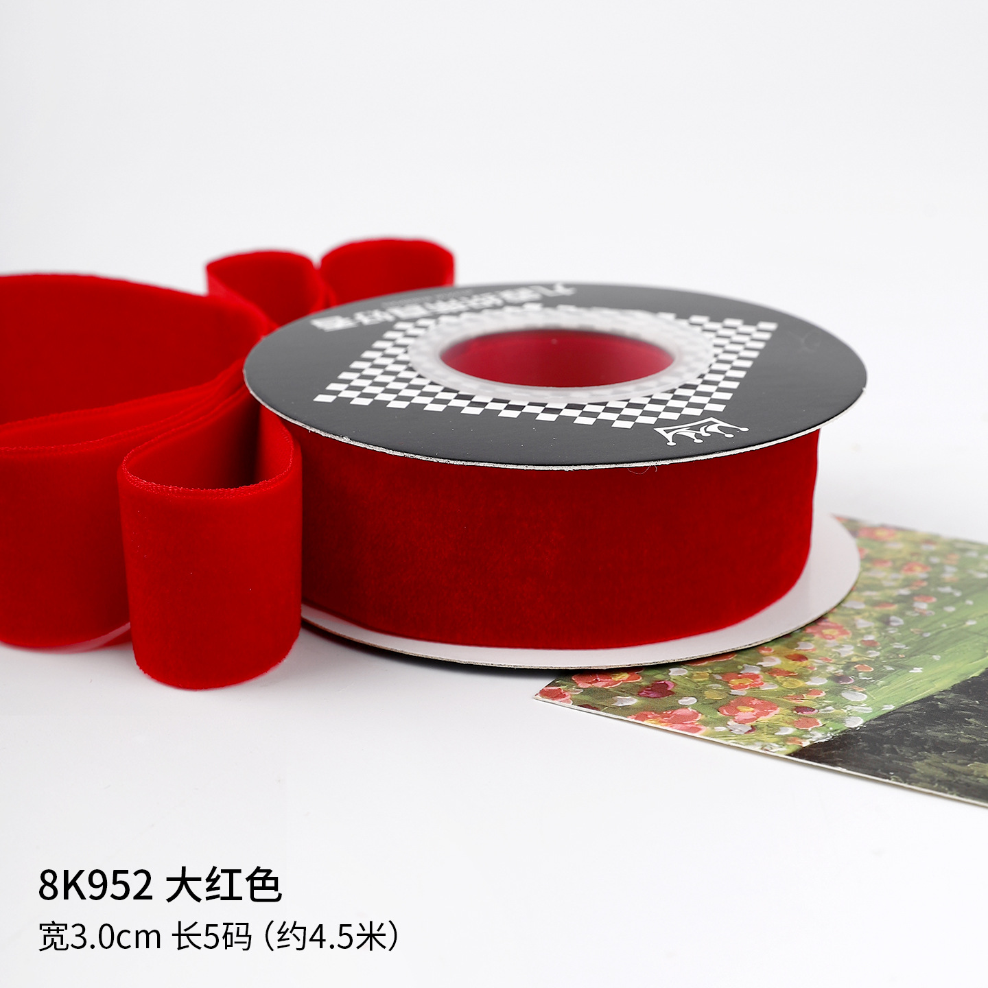 Año Nuevo vino al por mayor transfronterizo cinta de terciopelo cinta de regalo de Navidad arco DIY hecho a mano