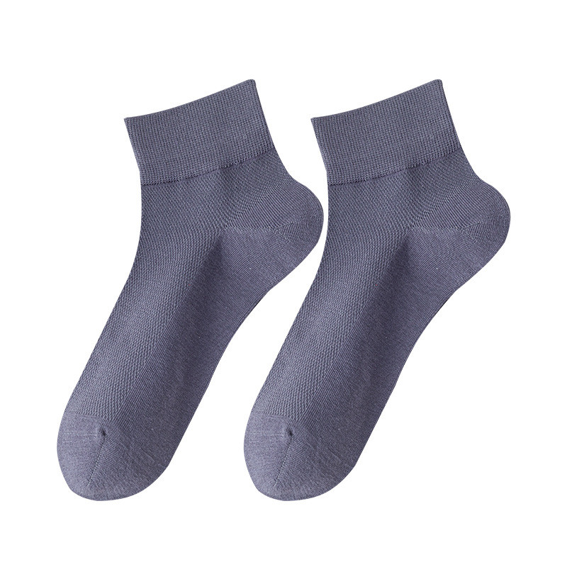 Algodón de color sólido primavera y verano delgado calcetines de malla transpirables para hombres sin hueso cabeza de embalaje independiente calcetines de algodón