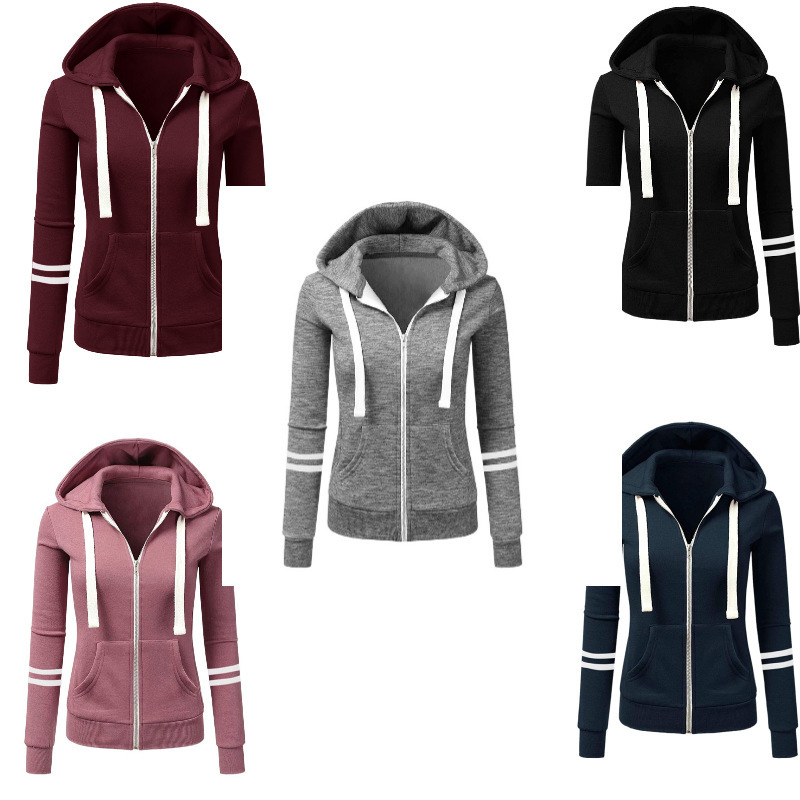 Amazon Sweatshirt Cotton Autumn and Winter Women's Sweatshirt Sports Cardigan Zipper Hooded Sweatshirt Jacket Manufacturer Ready Stock Amazon Sweatshirt Cotton Autumn and Winter Women's Sweatshirt Sports Cardigan Zipper Hooded Sweatshirt Jacket Manufacturer Ready Stock