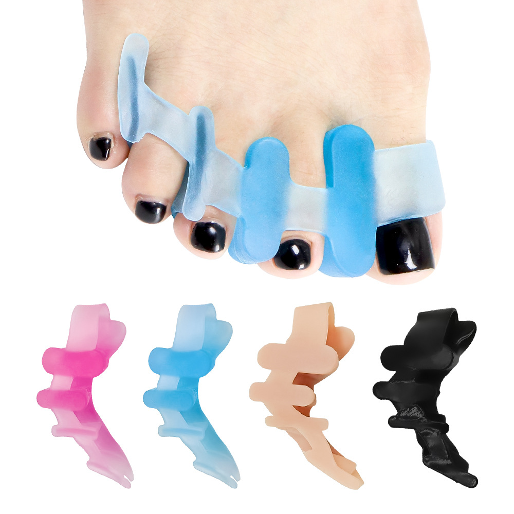 Factory Customized Silicone Thumb Valgus Correction Day and Night Overlapping Toe Separator Sebs Double Hole Thumb Toe Separator