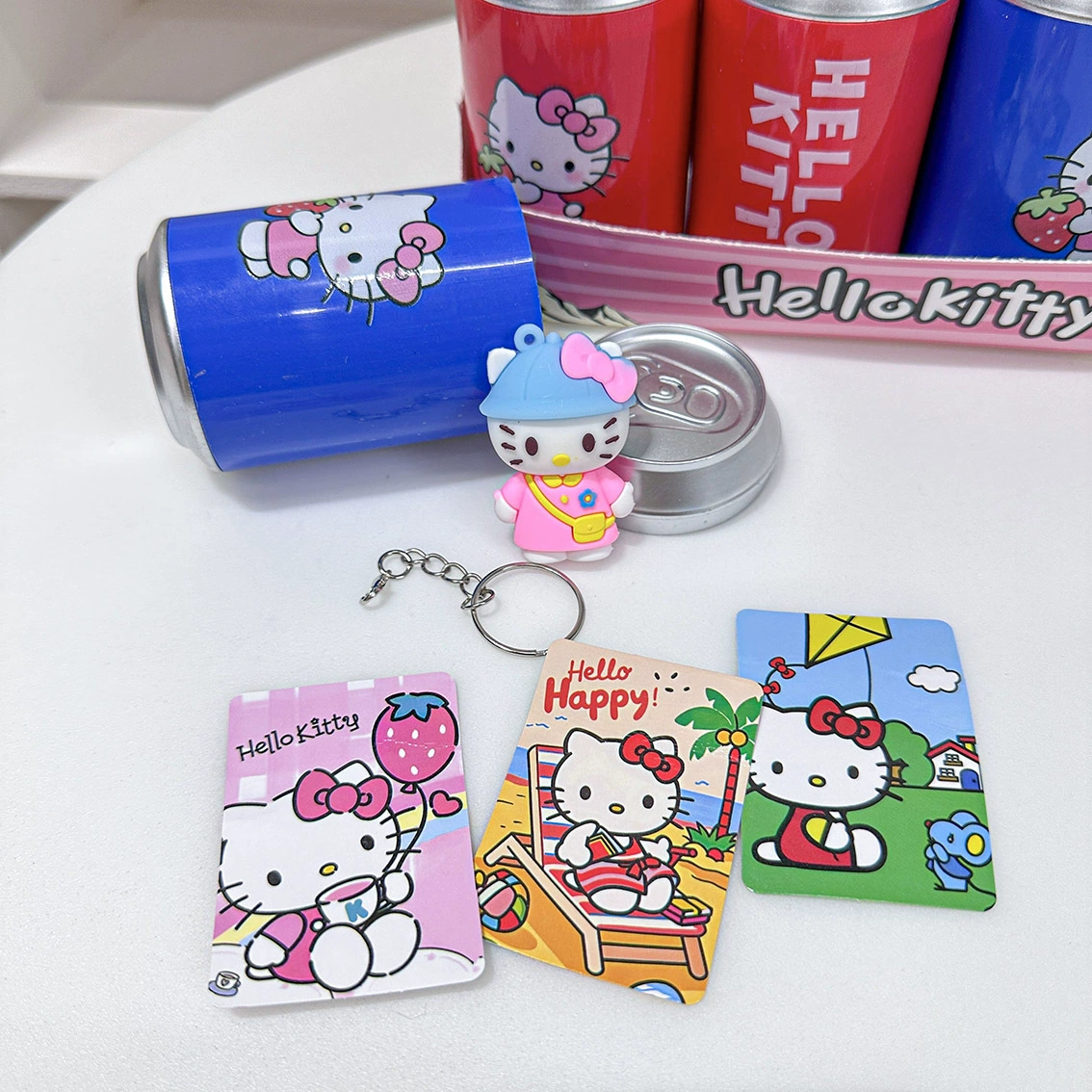 Граница Hello Kitty слепой ящик, слепой ящик из банки Coca-Cola, популярный в Юго-Восточной Азии брелок, слепая банка, настольное украшение, модная игра