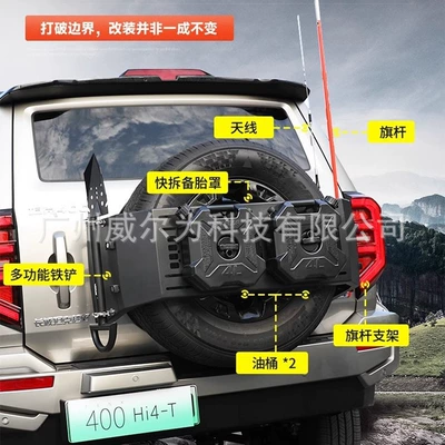 Spare wheel cover — 400hi4-t quick release spare tire