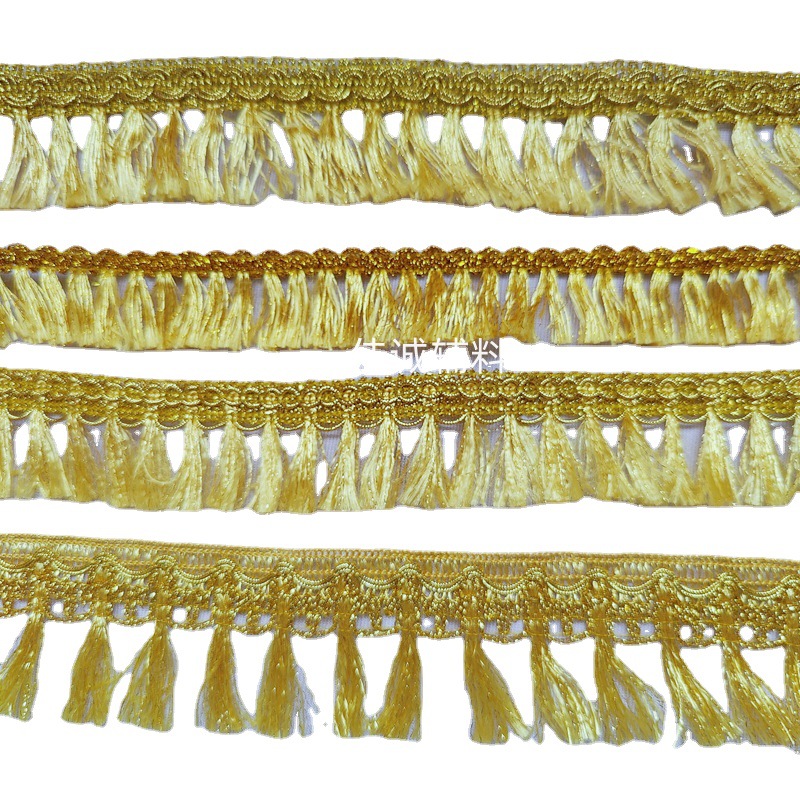 Una variedad de oro y plata seda borla encaje franja Ropa Accesorios textil hogar joyería DIY accesorios 3-6cm
