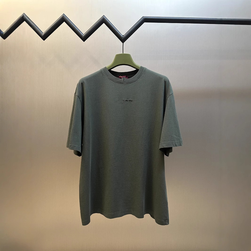 Correct Version in stock high quality G New Logo Embroidered Short-sleeved T-shirt OS Looser Type Men's and Women's T Correct Version in stock high quality G New Logo Embroidered Short-sleeved T-shirt OS Looser Type Men's and Women's T