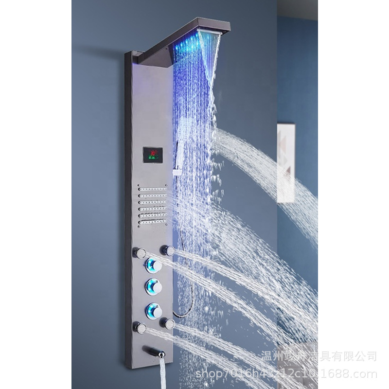 Pantalla de ducha Juego de ducha inteligente Ducha integrada Juego de baño de salida de agua multifuncional de cinco velocidades