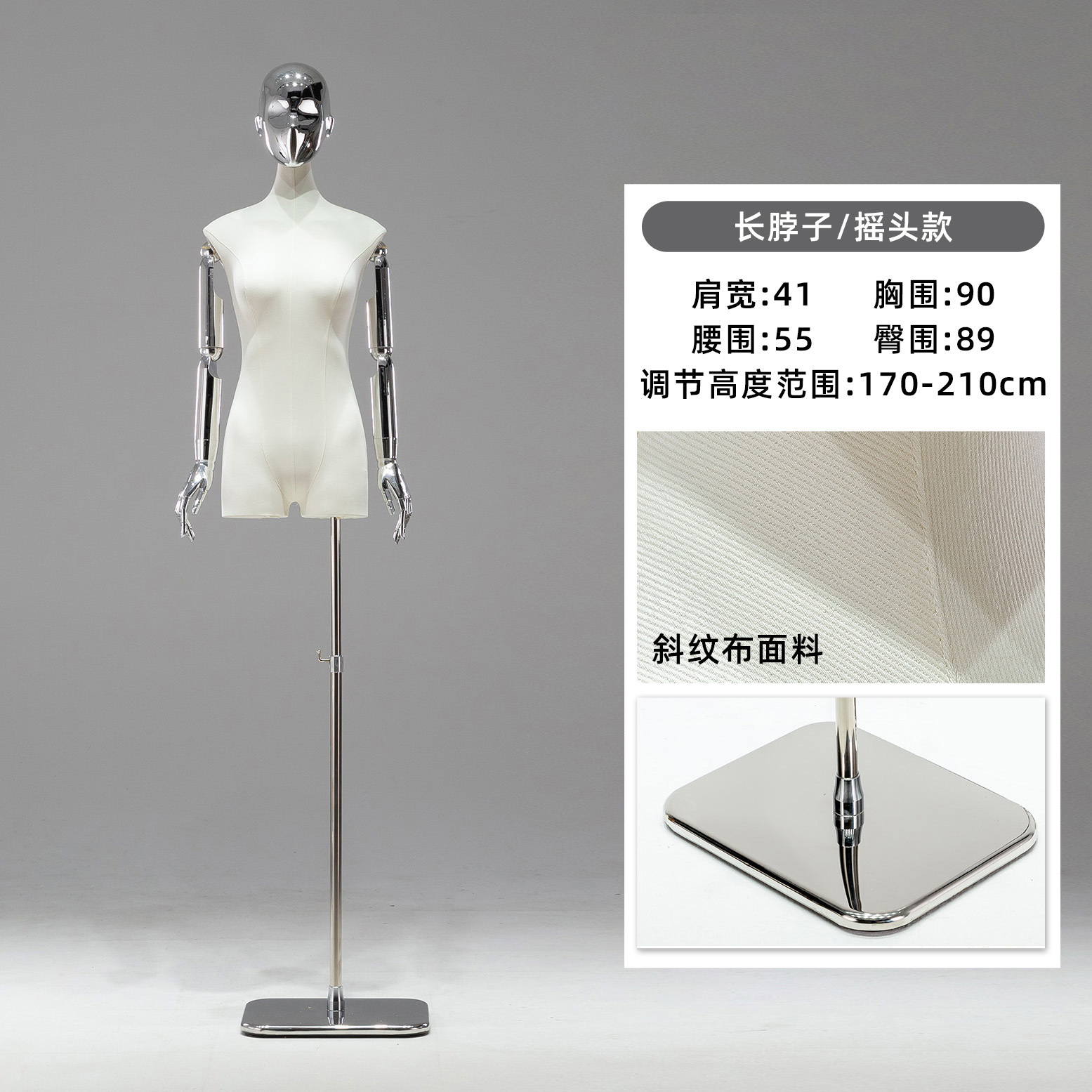 Maniquí Femenino de Busto con Clavícula de Plástico para Tiendas de Ropa y Escaparates image 9
