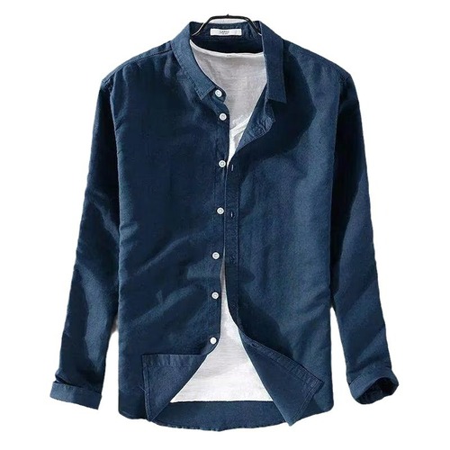 Men's Vintage Minimalist Solid Color Long Sleeve Shirt, Spring and Autumn Season Trendy Loose Fit Versatile Cool Oversized Outerwear