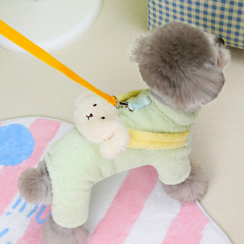 Otoño y invierno ropa de peluche cálida para perros Poodle que osos ropa de peluche para perros pequeños mascotas de cuatro patas