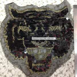 老虎布贴 亮片布贴电脑绣花 卡通刺绣布贴 衣服补丁贴 大号布贴