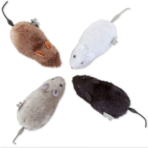 Cross-border Amazon best-selling new and unique clockwork plush mouse trick dog and cat pet toy that can run and wag its tail
