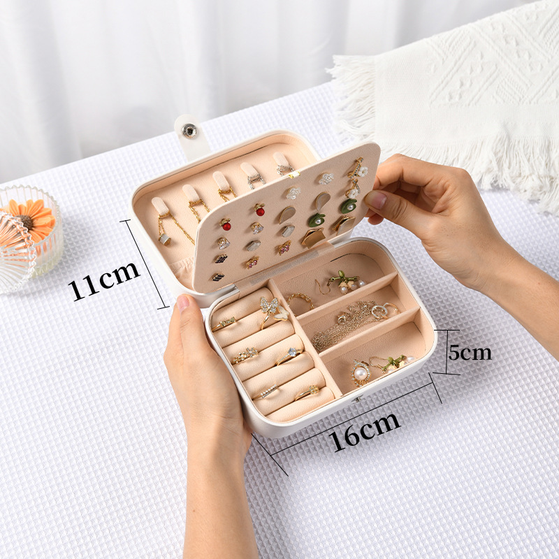 シンプルなinsクロスボーダー携帯鏡ジュエリーミニ韓国版女性ジッパーバッグネックレス指輪アクセサリー収納ケース