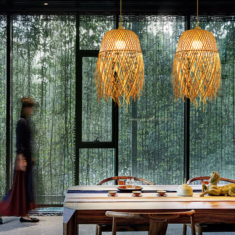 Estilo chino de bambú araña estilo japonés bambú Zen antiguo té Sala B & B restaurante dormitorio cabecera linterna pasillo