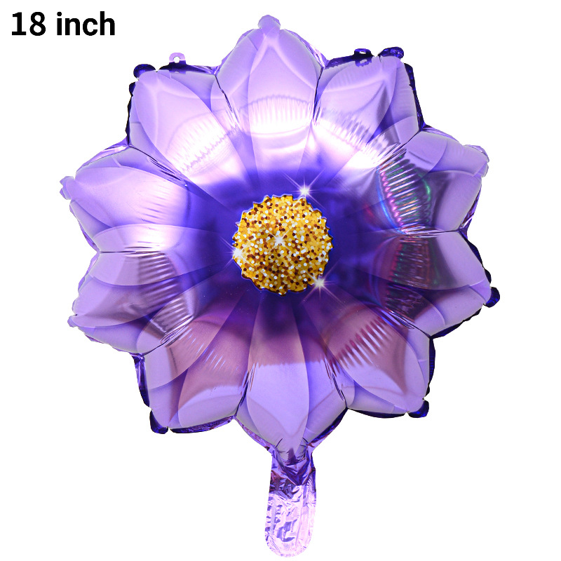 Inswind rosa girasol globo de flores rojo rosa púrpura flor película de aluminio decoración de escritorio image 8