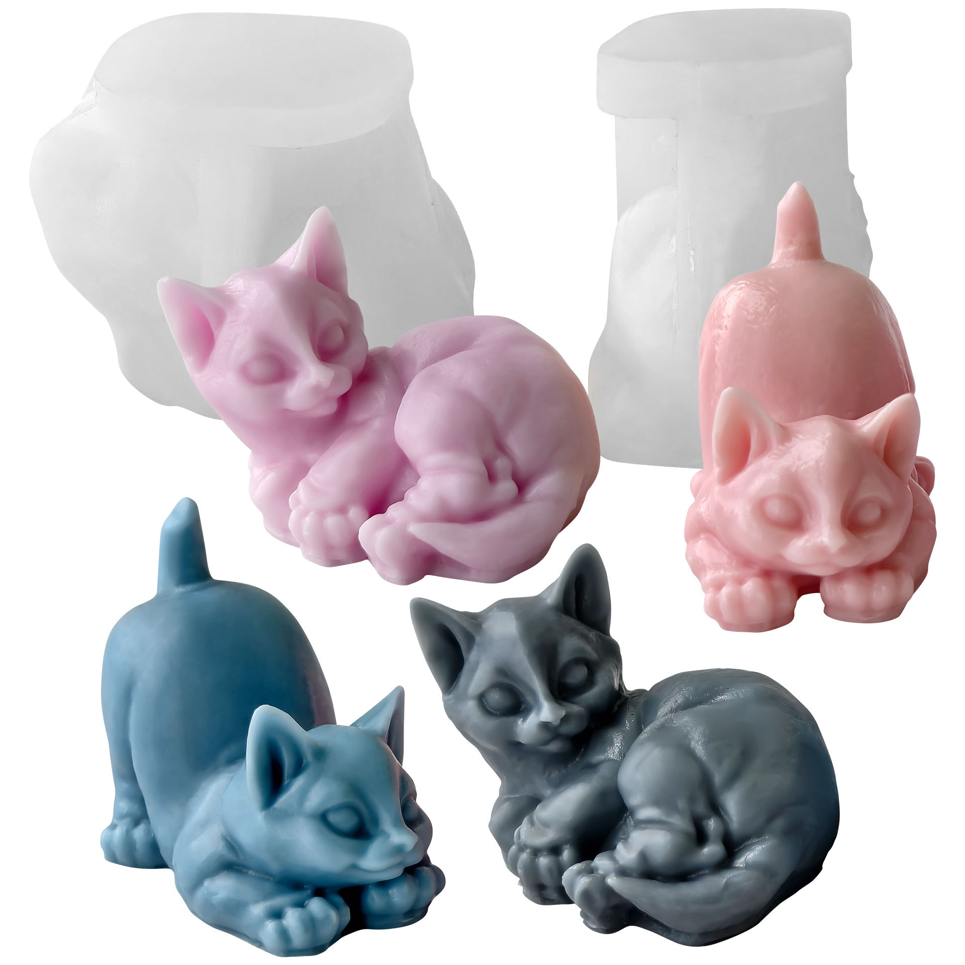 Jiahui-mei estereoscópio gatito tira magnética goteo moldes de adornamiento diy lindo gato molde de bananas