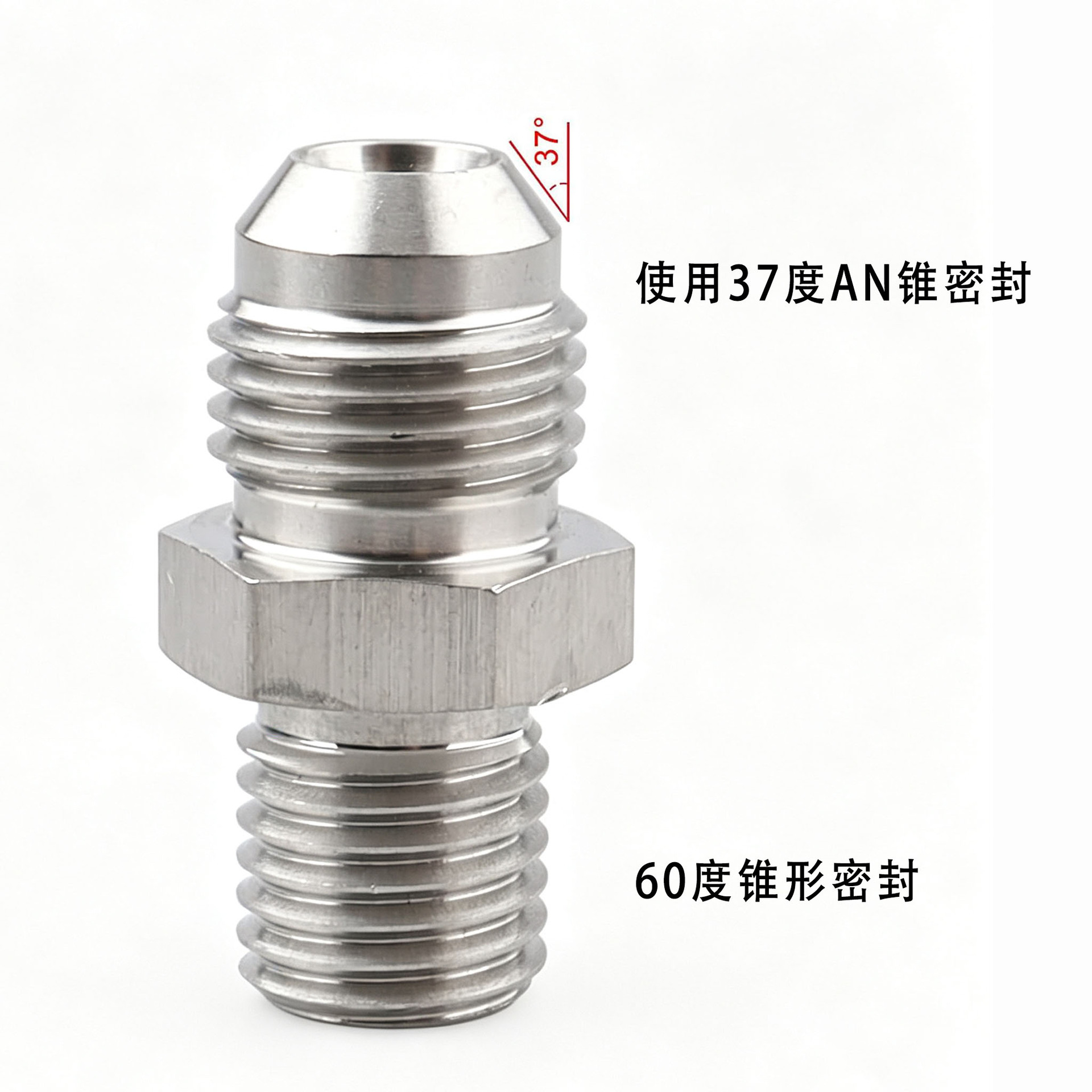 AN3-AN16 carbon steel fuel hose adapter for car modification, straight-through threaded fitting