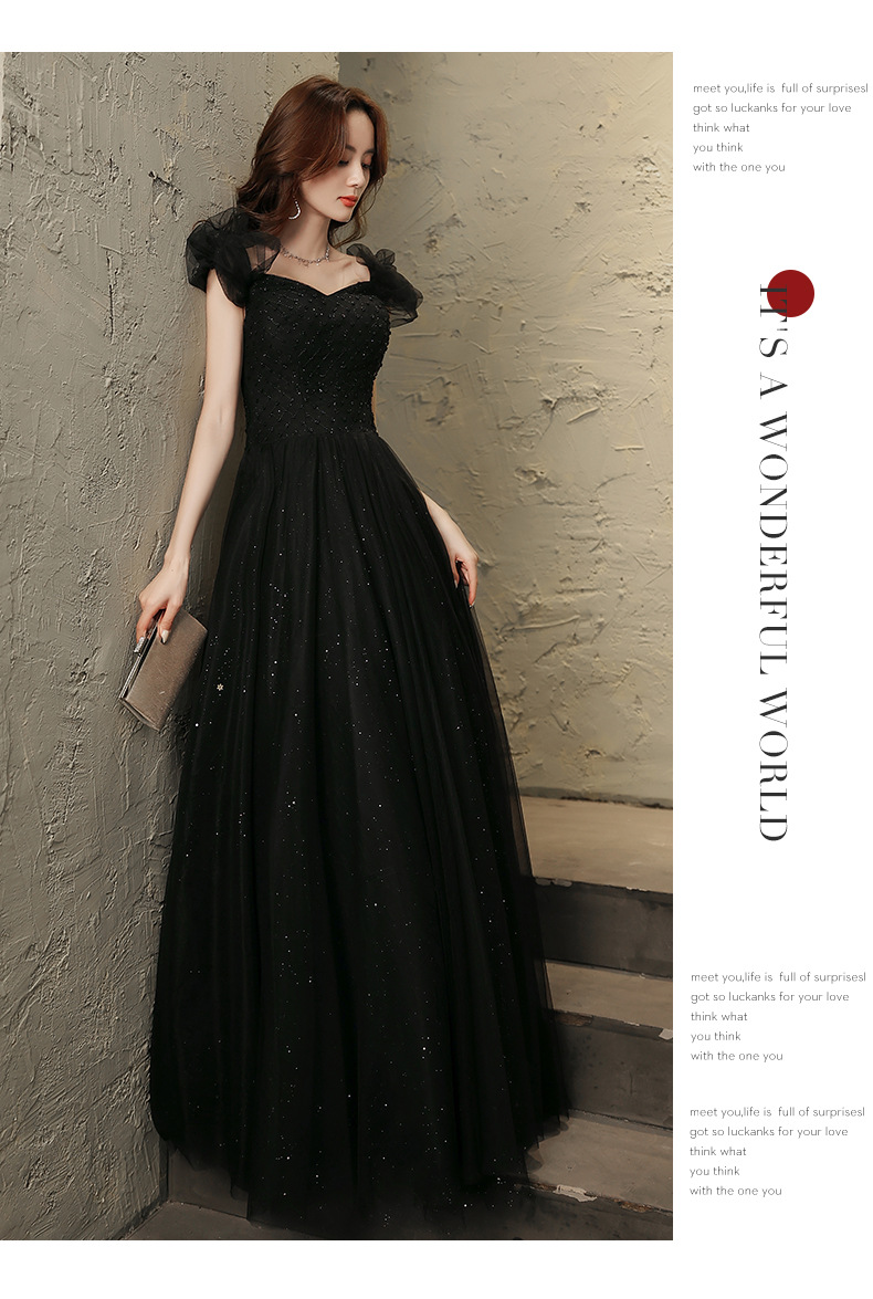 Đầm maxi nữ thắt eo, kiểu halter không tay, phong cách dạ hội Pháp — Màu đen, Màu đỏ rượu chi tiết 10