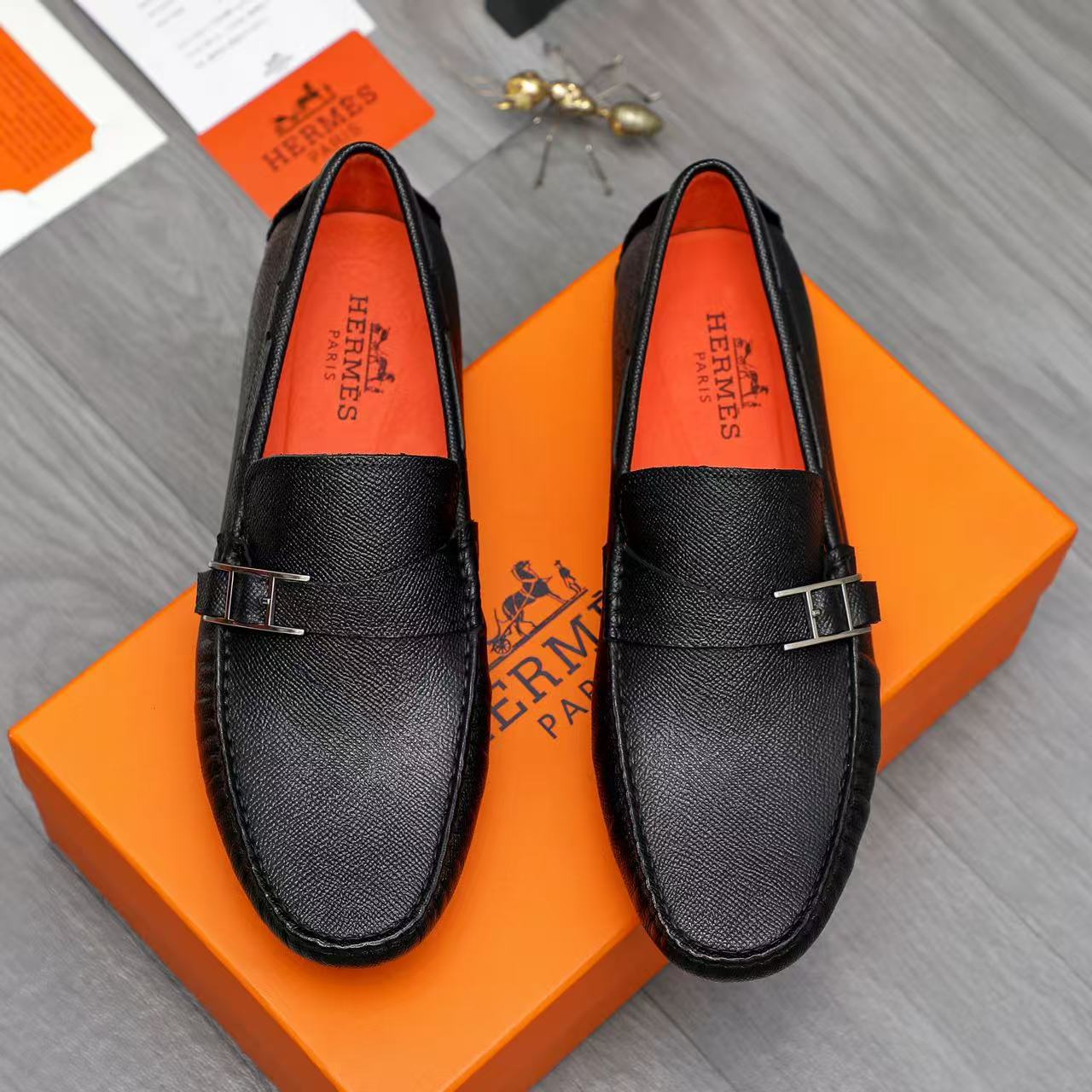 2025春季男士头层牛皮休闲皮鞋英伦潮流百搭真皮懒人鞋男帆船鞋子