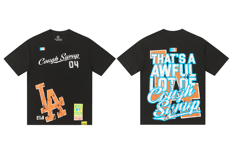 あれ。 SA AWFUL LOT OF COUGH SYRUP メンズ ヒップホップ ラップコラボ 半袖Tシャツ|undefined