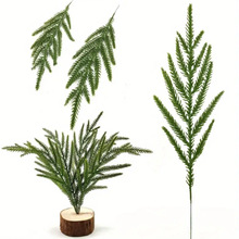 亚马逊跨境圣诞节仿真植物13叉手感科技软料圣诞装饰DIY松针配件