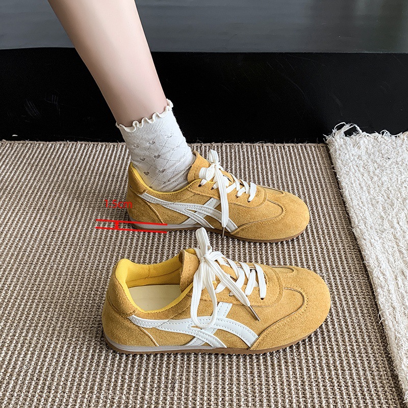 Zapatos de entrenamiento de mujer, primavera y otoño nuevos zapatos de suela suave, altura transpirable, zapatos de suela gruesa, zapatos de muffin, zapatos de skate de mujer