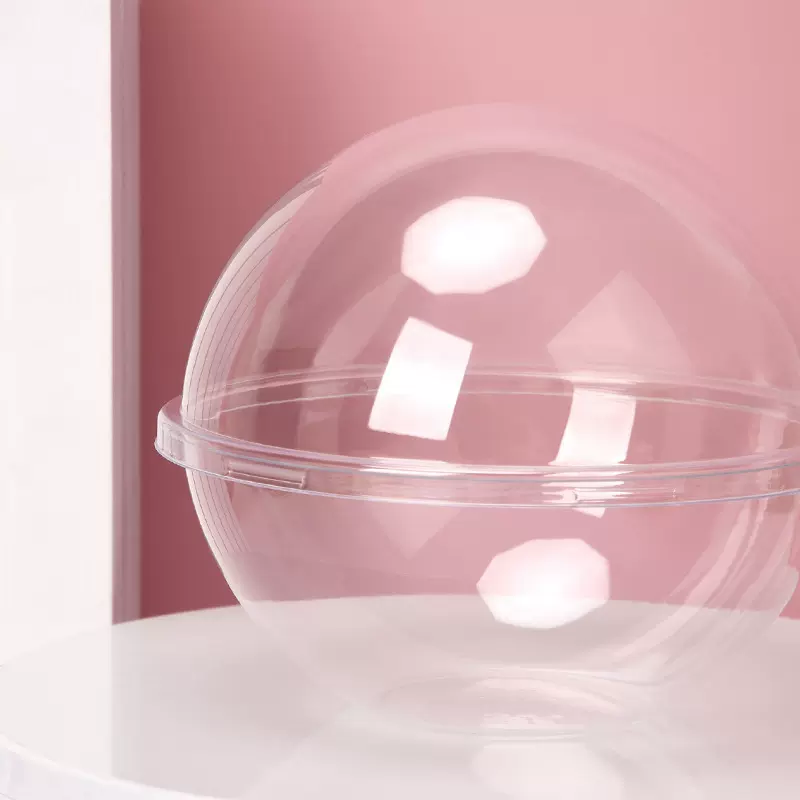 PET圣诞水晶慕斯蛋糕透明圆球打包盒椰子蛋水果捞冰粉波奇饭盒