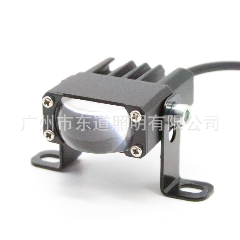 跨境新款黄白双色摩托车led射灯单眼透镜工作灯汽车LED中网格栅灯|undefined