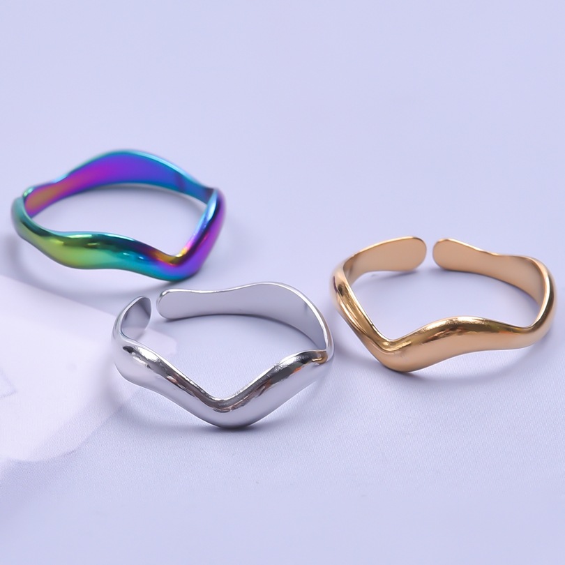 Wholesale 1 Piece Simple Style Solid Color Titanium Steel Rings display picture 2