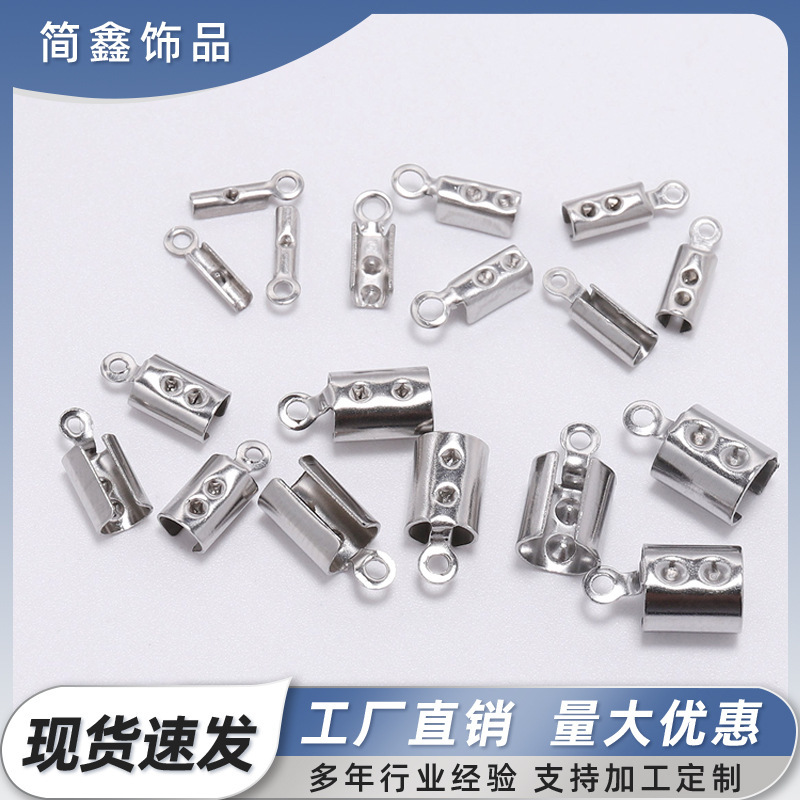 Hot sale stainless steel leather cord clip round with point steel clip mountain clip DIY jewelry accessories necklace bracelet rope Chuck Hot sale stainless steel leather cord clip round with point steel clip mountain clip DIY jewelry accessories necklace bracelet rope Chuck