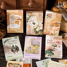 拾光贺卡lomo卡植物素材拼贴小卡片生日节日纪念明信片复古风贺卡
