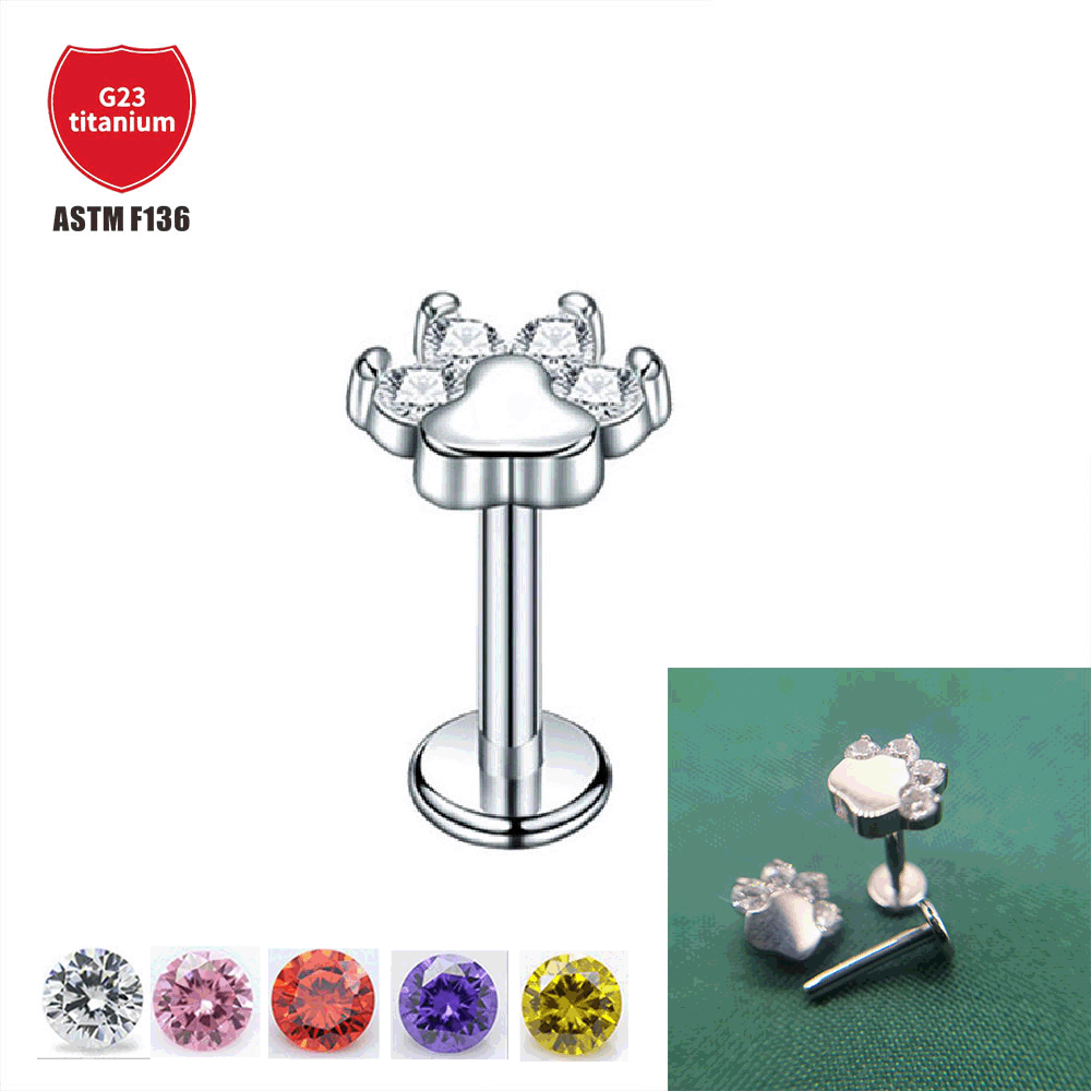 Pointed titanium steel lip stud product view