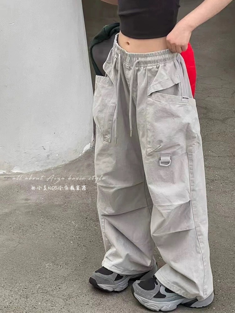 Girls' Spring Cargo Pants 2026 New Style Children's Pants for Big Kids Stylish Casual Pants Spring/Summer Straight Leg Long Pants Thin