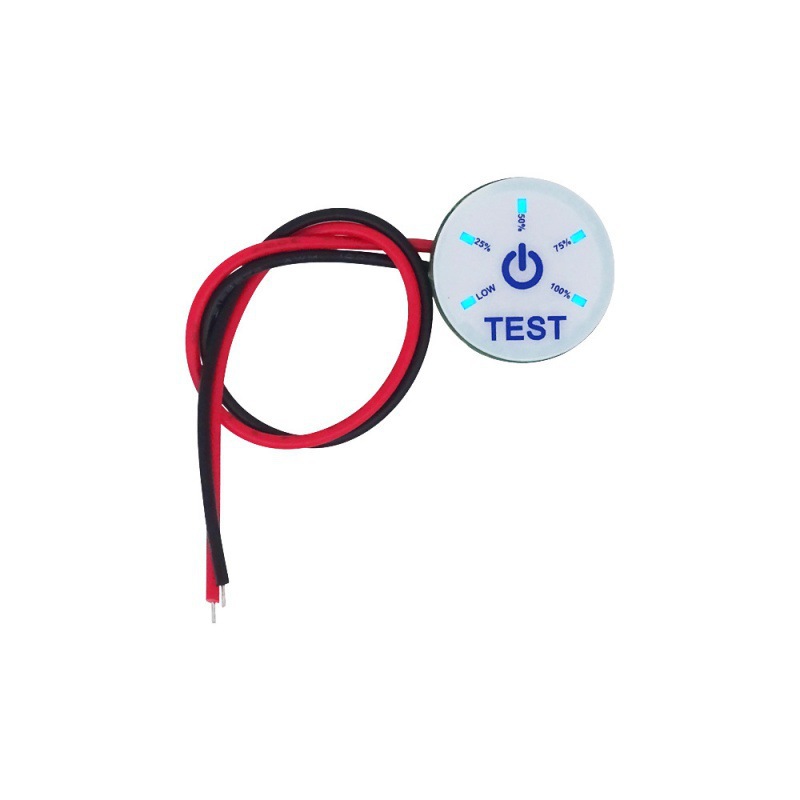 圆形超小12V汽车电瓶 铅酸 铁锂 锂电池 电量显示板 带欠压指示灯