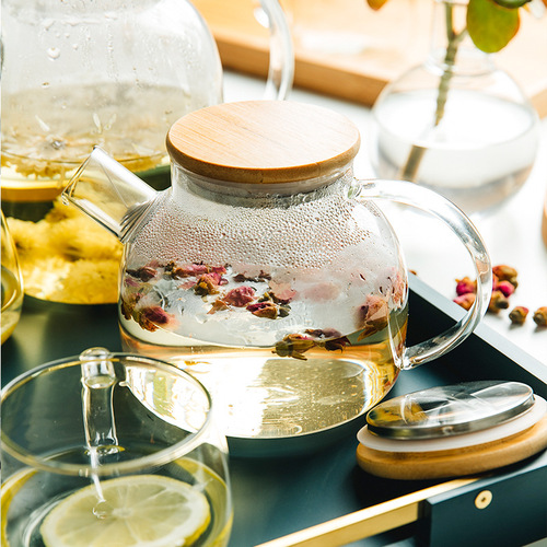 Japanese-style glass cold water kettle set, heat-resistant high-temperature tea brewing pot, cold boiled water cup kettle, household cold water kettle, water container cup