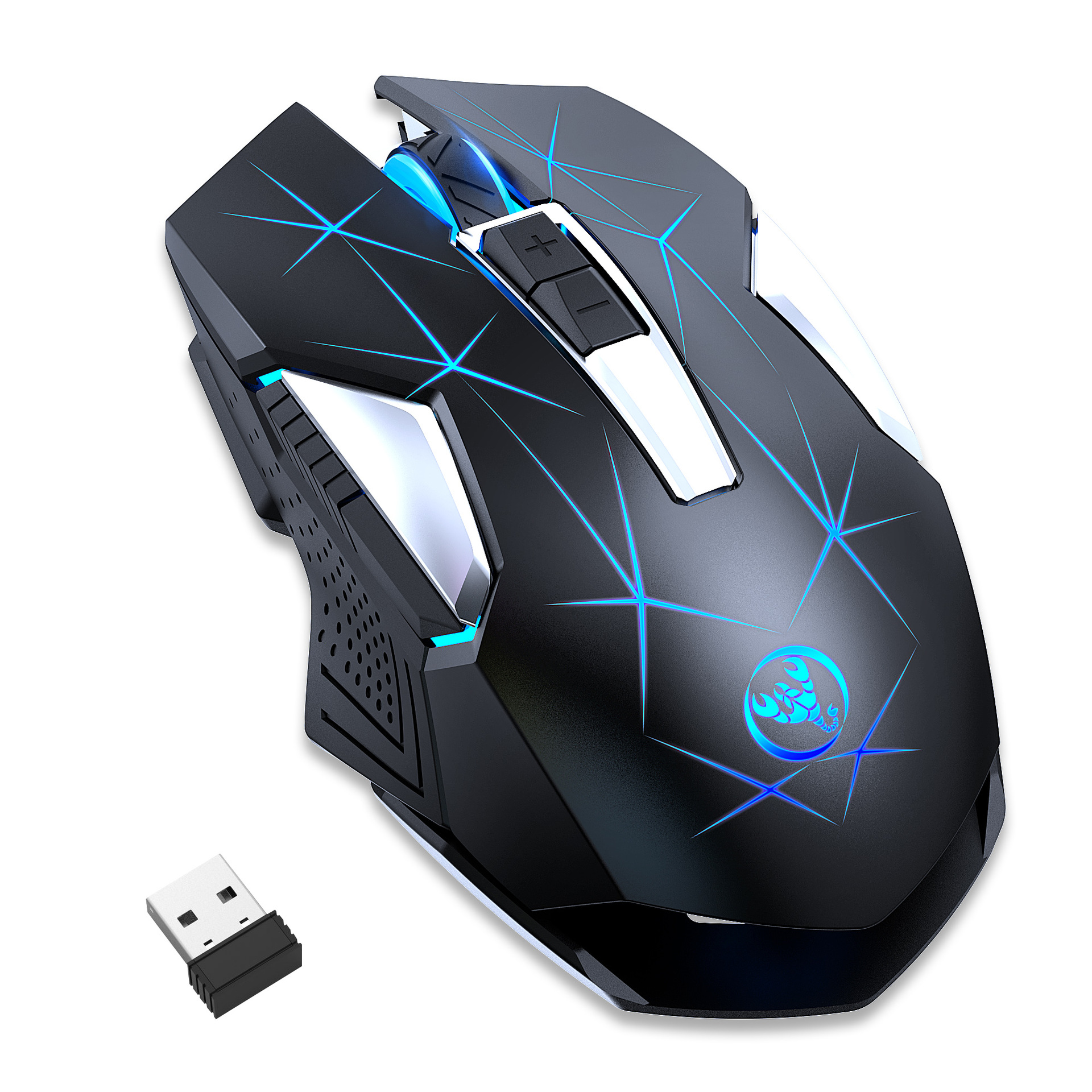 Mouse wireless 2.4g ricaricabile ergonomico mouse ottico pc_voghion.com