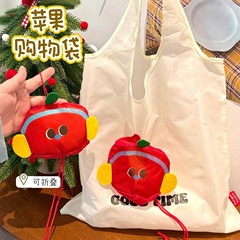 腾亿原创卡通苹果购物袋可收纳折叠环保袋大容量超市购物袋手提袋