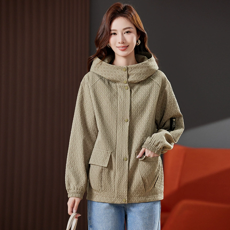 Осеннее trench coat, куртка для отдыха с капюшоном, стиль высокого класса, плюс размер