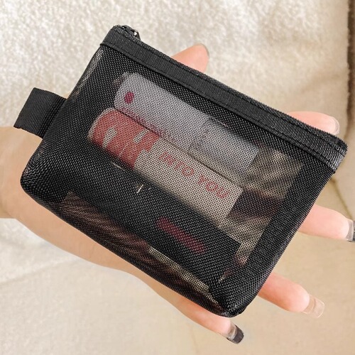 New large-capacity portable portable mini touch-up bag mesh travel makeup bag lipstick air cushion liner bag