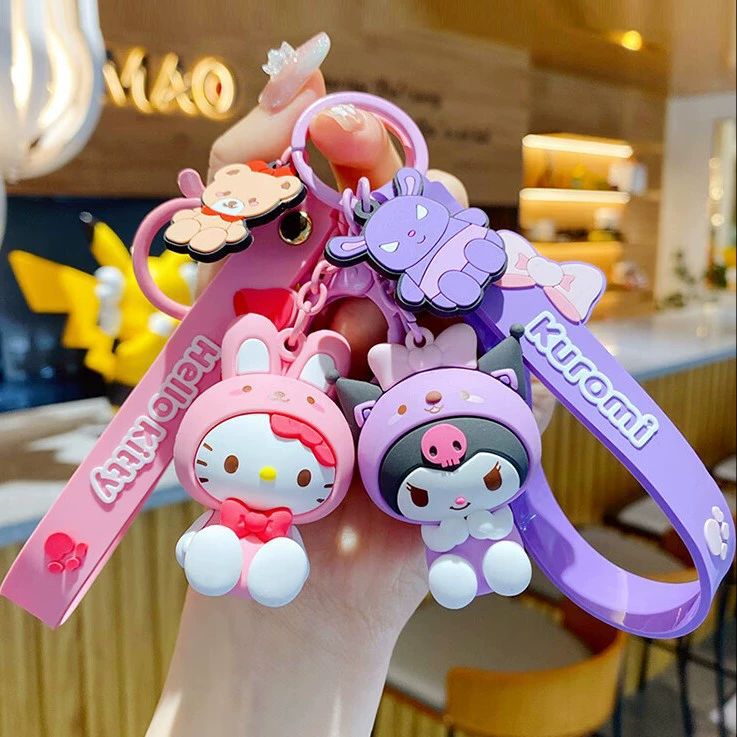 Купить-брелок (Sanrio) милый мультяшный подвеска, силиконовая шпилька для ключей и рюкзаков, мультиизначный персонаж