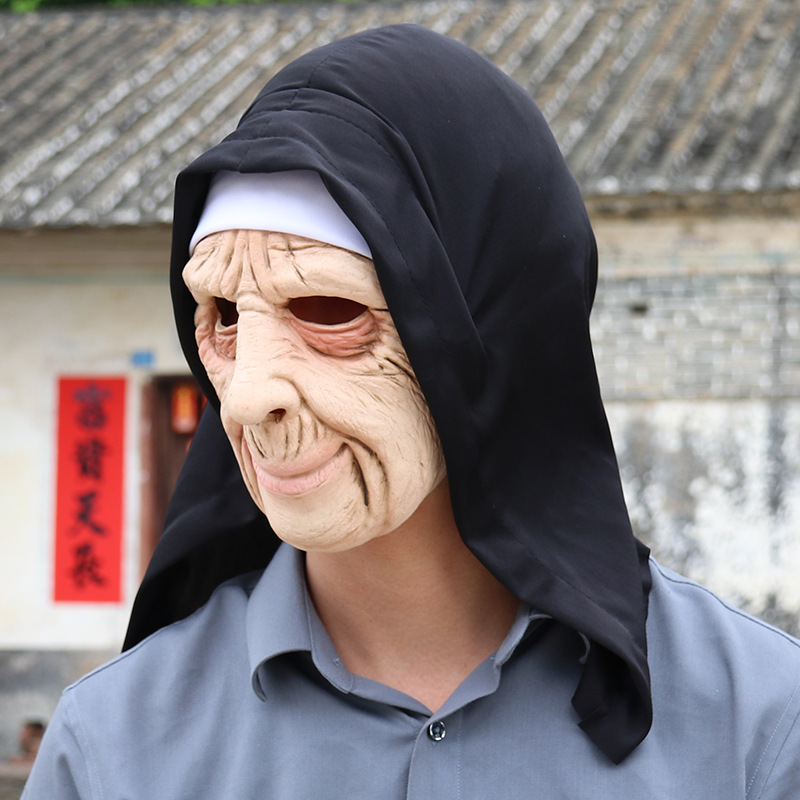 Half-face mask Halloween character play props new old lady latex…