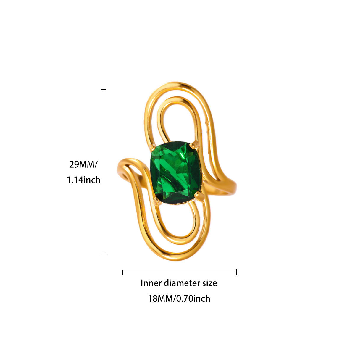 Anello di design scintillante da donna elegante e confortevole_voghion.com