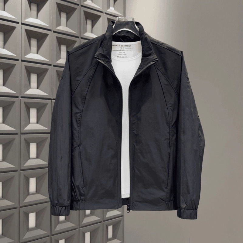 Stand Collar New Jacket Men's 2025 Spring and Summer Versatile Simple Casual Trendy Brand Trendy Top Loose Sun Protection Clothing