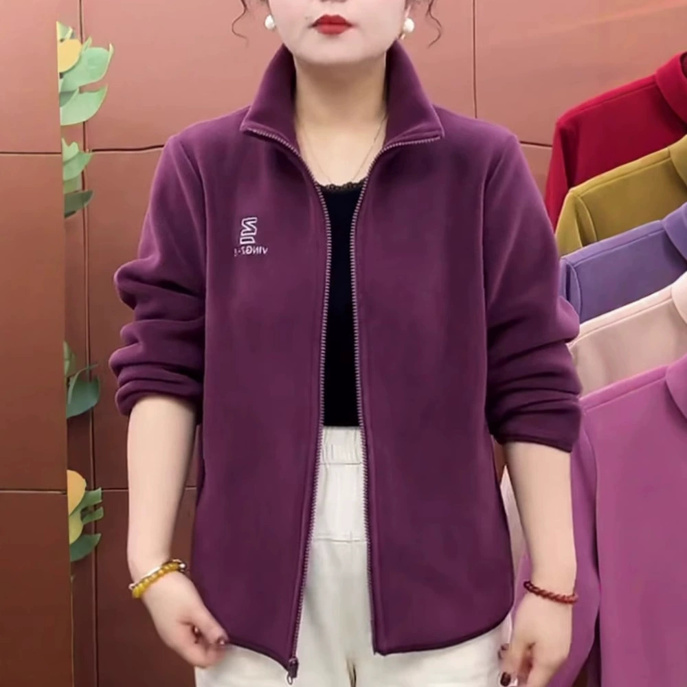 2024 новый австрийский бархатный пиджак для пожилых людей зимняя одежда с воротником стоячий шерстяной свитер мама осень-зима толстый пиджак женский