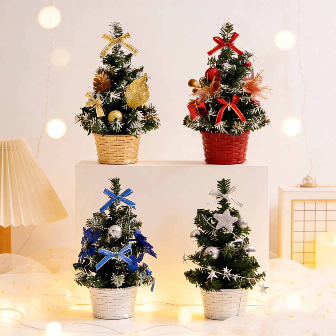 Decoraciones para árboles de Navidad, venta directa de fábrica, mini adornos de árboles artificiales, regalos navideños familiares, 20 cm, escritorio