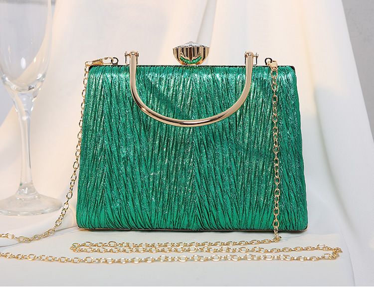 396g Weight Polyester Lining Material Silver Black Gold Pu Leather Solid Color Square Evening Bags
