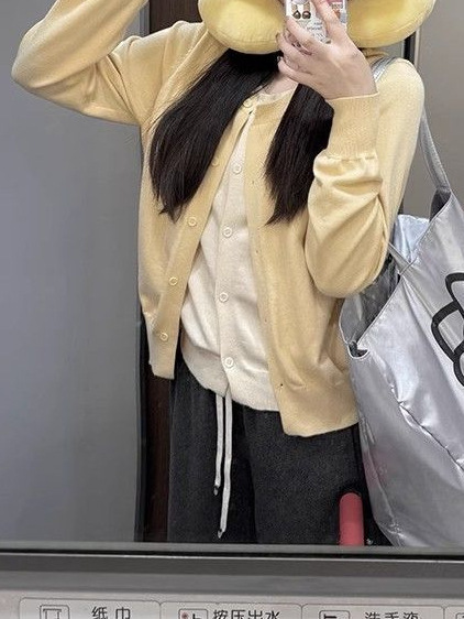 甜美风针织开衫外套女春季2025新款设计假两件温柔风软糯毛衣上衣|undefined