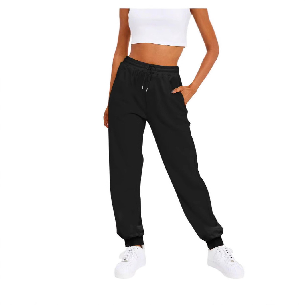 Cross-border trade multi-color fleece-lined sweatpants, casual jogging sports high-waisted loose-fitting tapered leg everyday casual men's and women's sweatpants