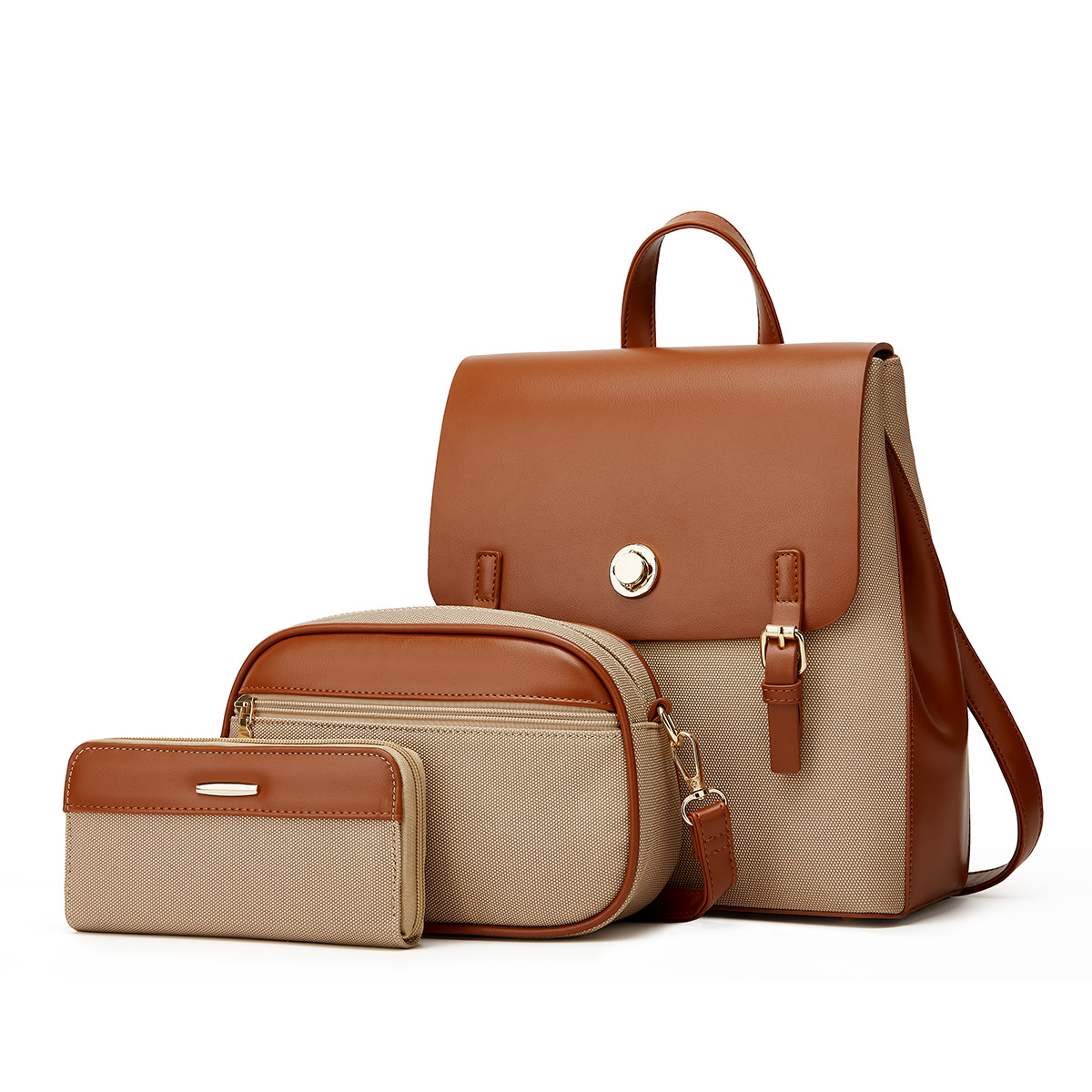 2024 new backpack, shoulder women's crossbody bag, three piece set, trendy_voghion.com
