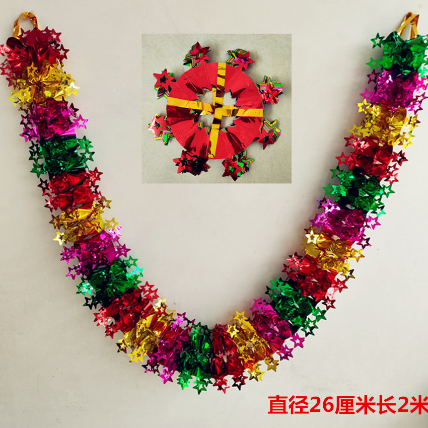 Colorida tira de flores nueva casa decoración de la casa de boda conjunto completo Día Nacional de Año Nuevo Navidad jardín de infantes colgante tira de cumpleaños